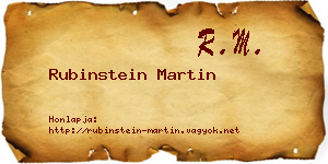 Rubinstein Martin névjegykártya